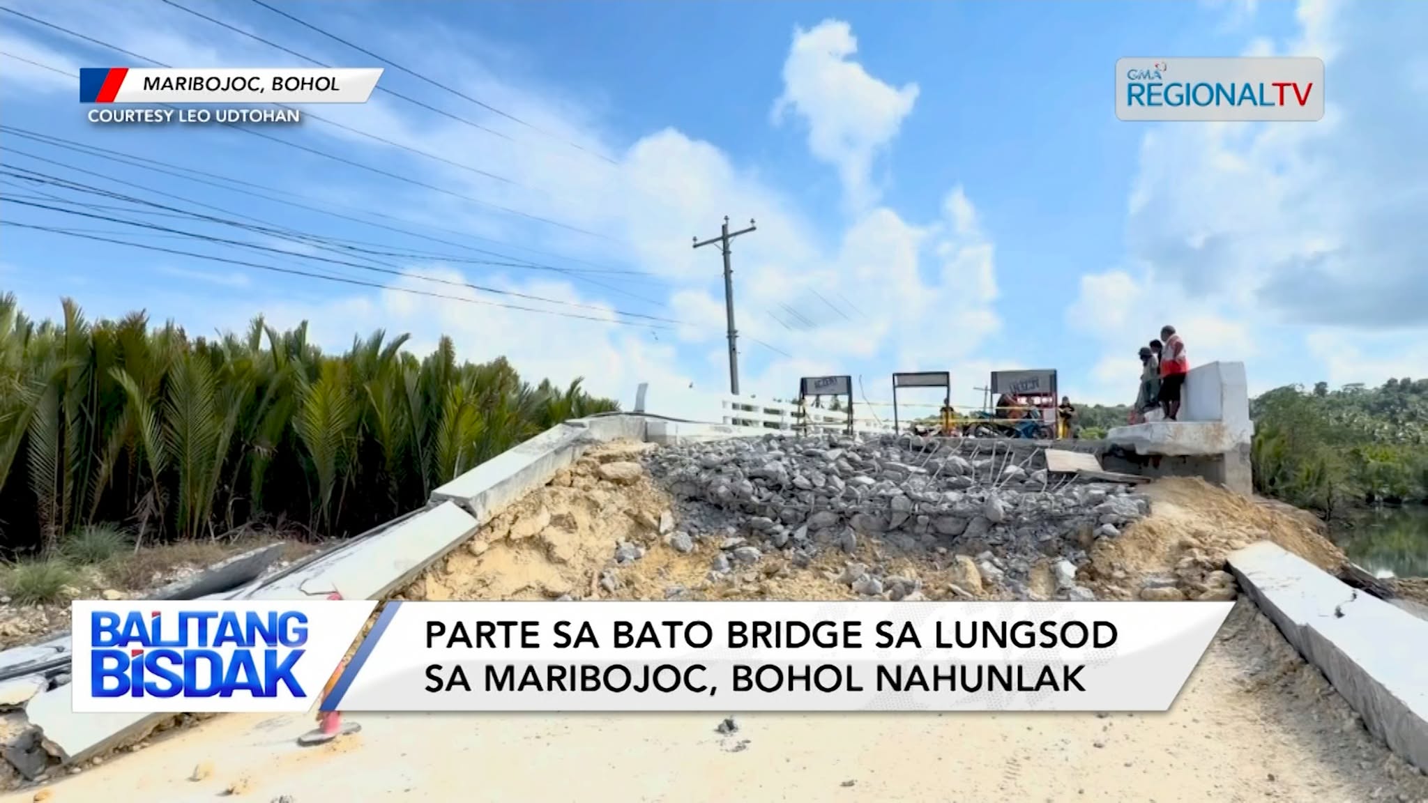 Parte sa Bato Bridge sa Lungsod sa Maribojoc, Bohol, Nahunlak | Balitang Bisdak