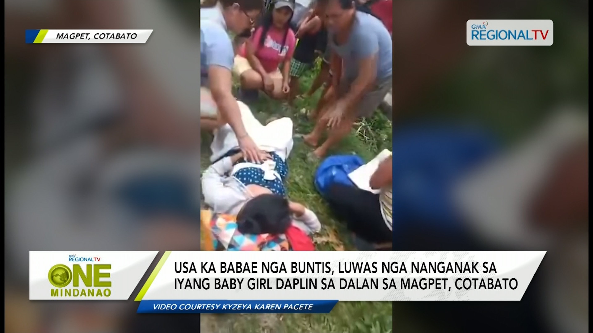 Usa ka babae nga buntis, luwas nga nanganak daplin sa dalan