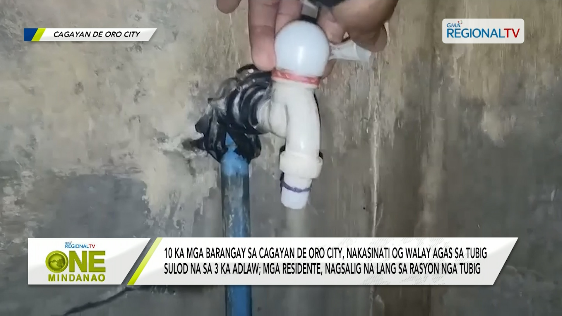 10 ka mga barangay sa Cagayan De Oro City, nakasinati og walay agas sa tubig