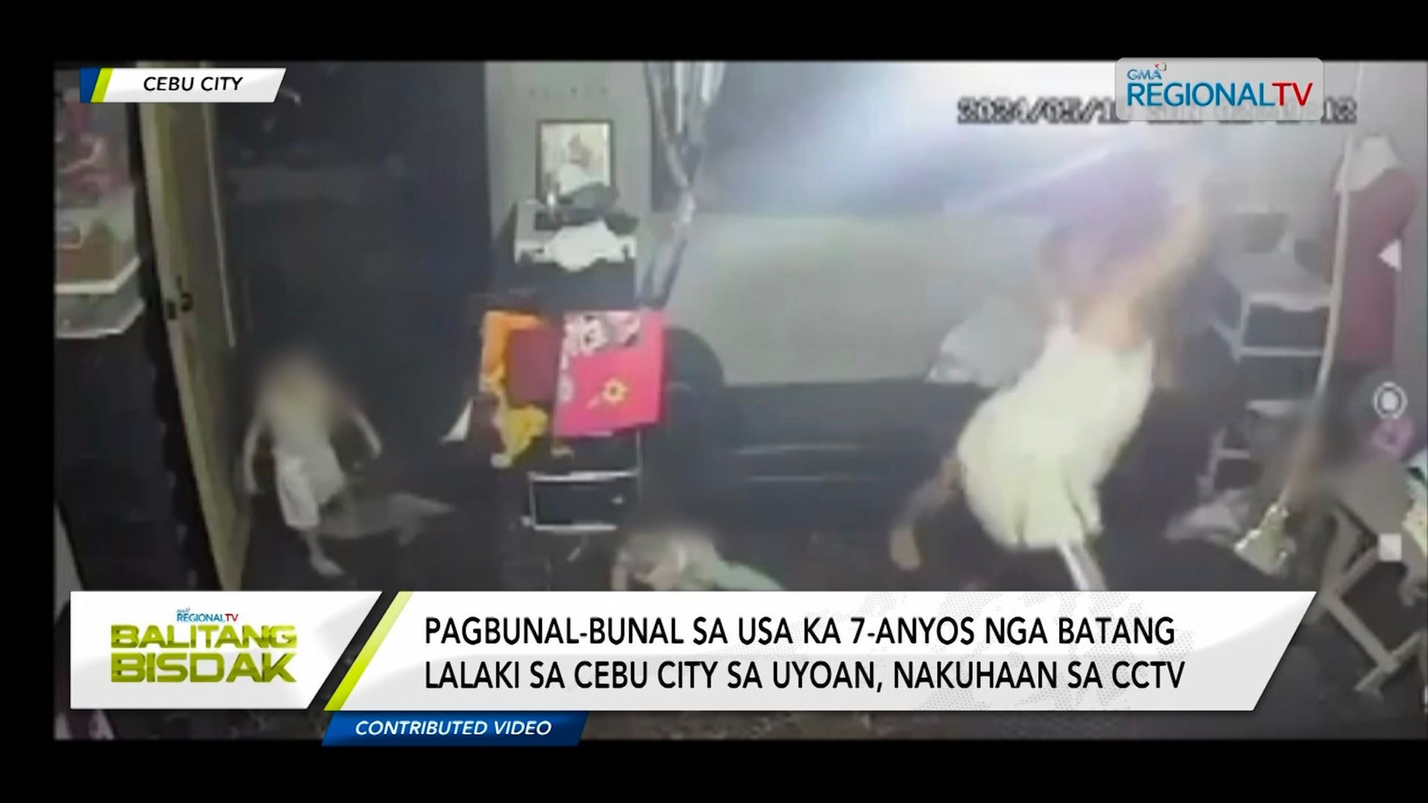 Bata, Gibunal-bunalan sa iyang uyoan; Pagpanapat, Nakuhaan og CCTV