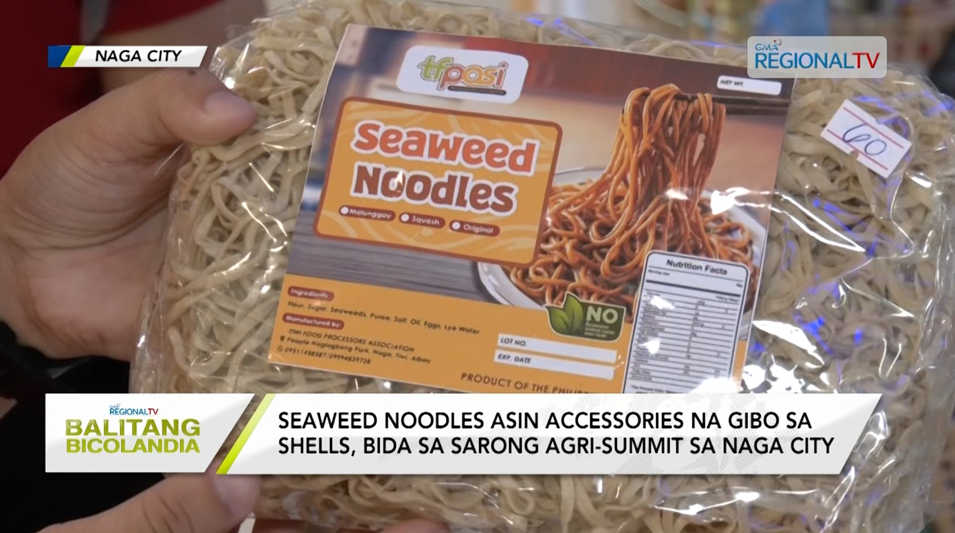 Seaweed noodles asin accessories na gibo sa shells, bida sa sarong Agri-Summit