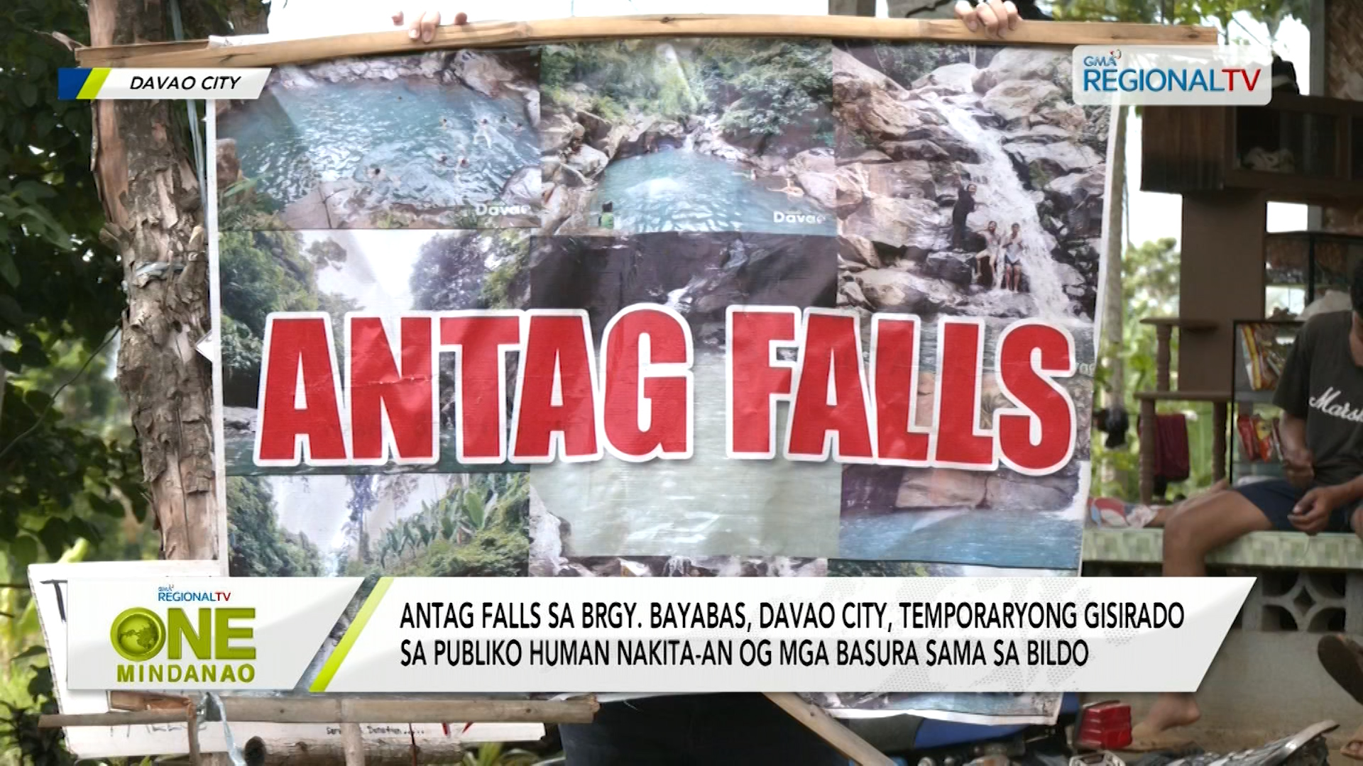Antag falls sa Brgy. Bayabas, Davao City, temporaryong gisirado sa publiko