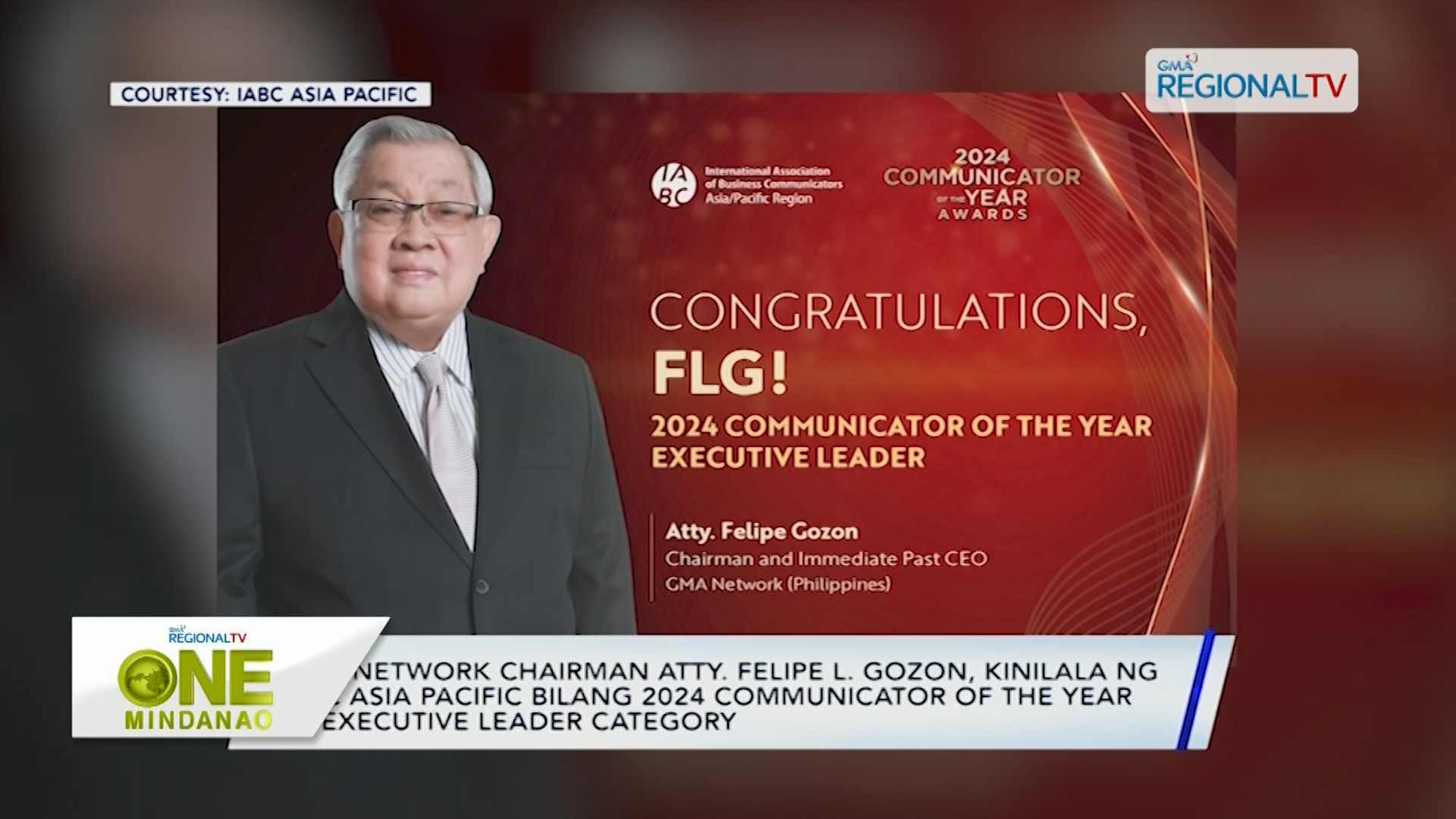 GMA Network Chairman Atty. Felipe L. Gozon, giila isip 2024 Communicator of the Year