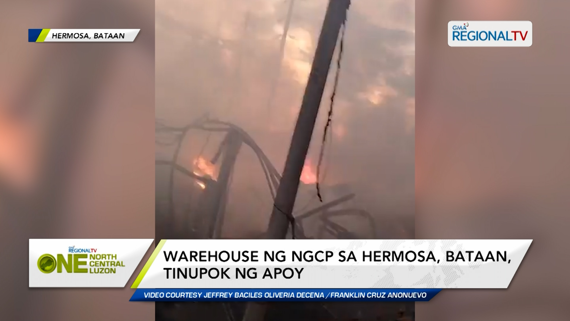 Warehouse ng NGCP sa Hermosa, Bataan, tinupok ng apoy