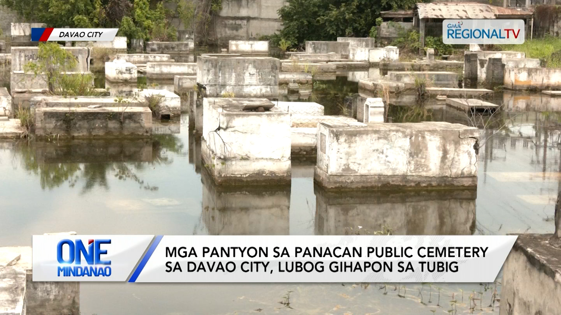 Sementeryo sa Davao City, lubog sa tubig