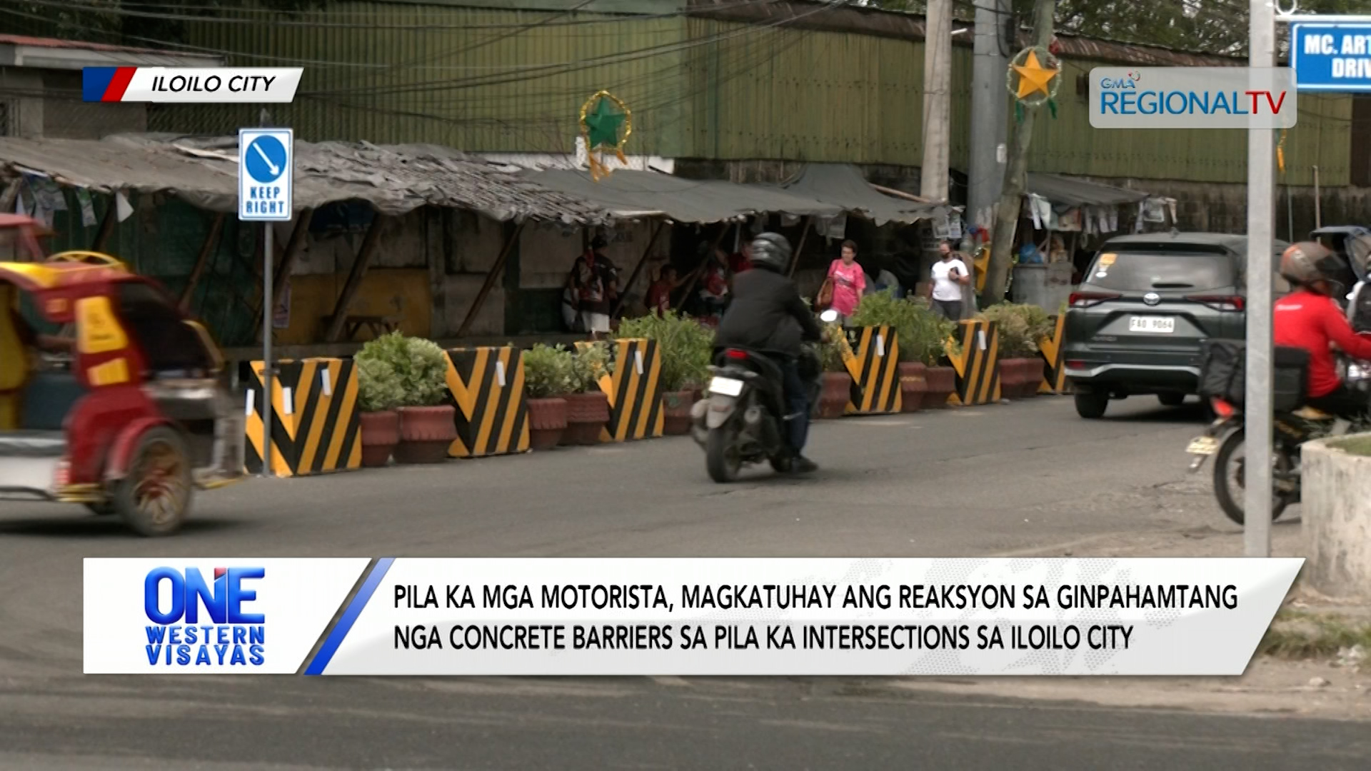 Ginpahamtang nga concrete barriers sa pila ka intersections sa Iloilo City