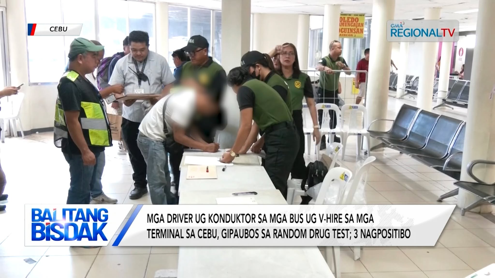 Mga driver ug konduktor sa bus terminal sa Cebu, gipaubos sa random drug test
