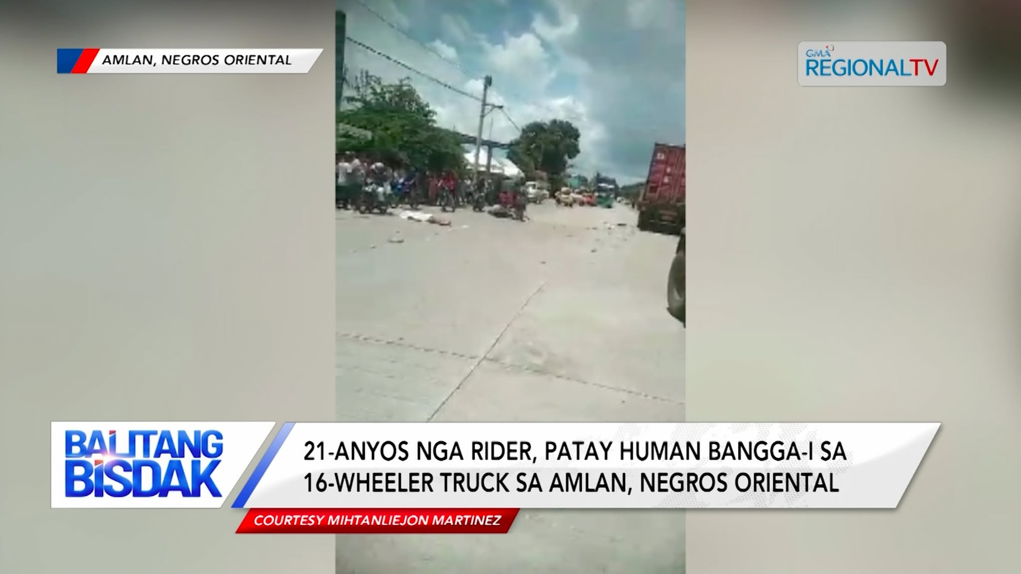21-anyos nga rider, patay human mibangga sa 16-wheeler truck sa Amlan