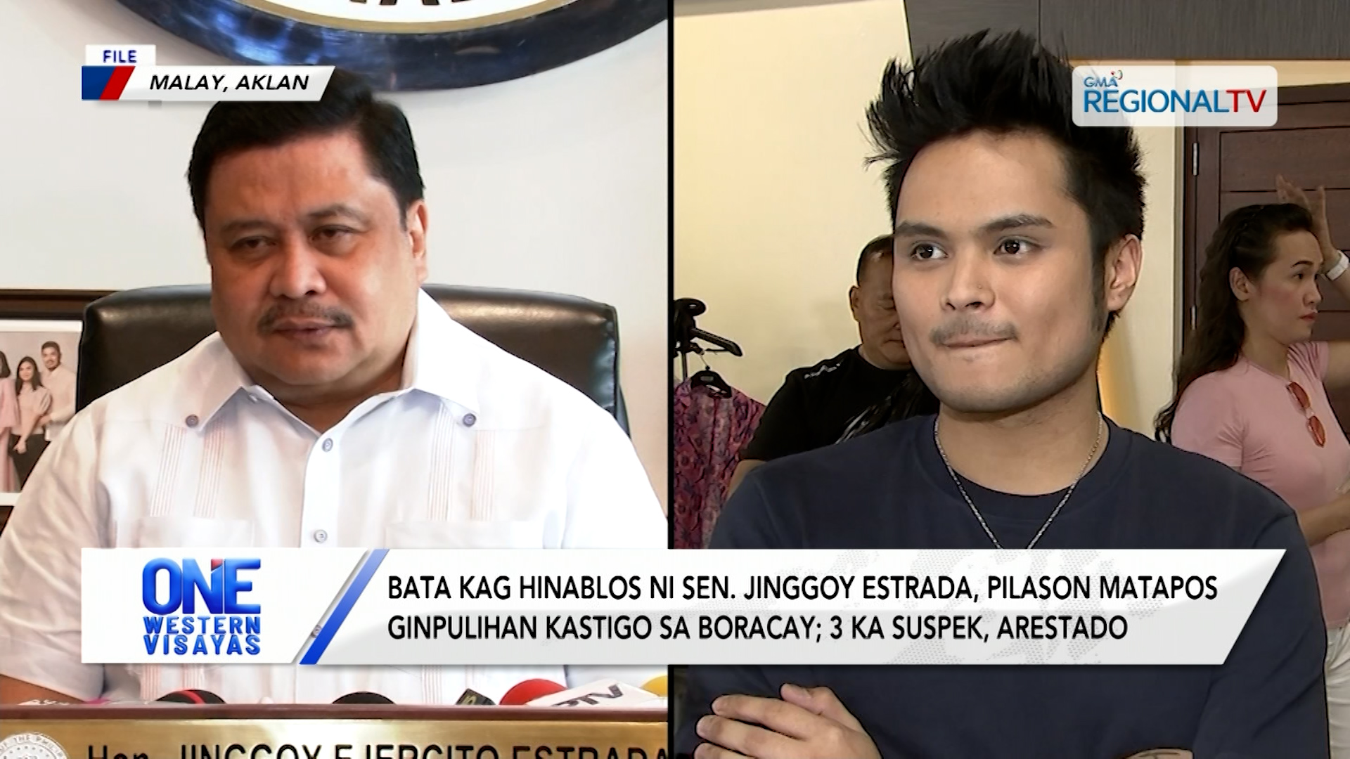 Bata kag hinablos ni Sen. Jinggoy Estrada, ginkastigo sang 3 suspek sa Boracay