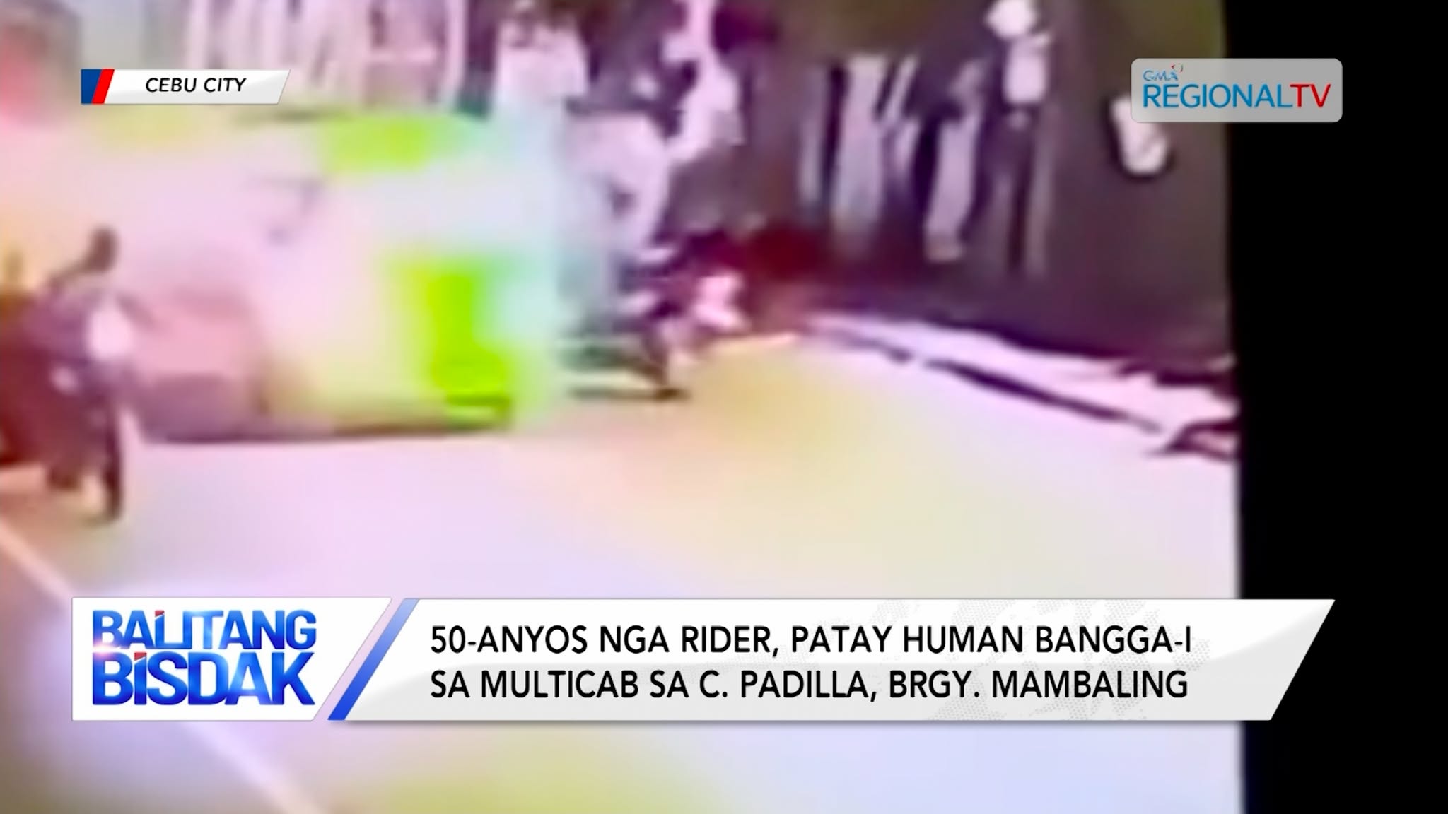 50-anyos nga rider, patay human bangga-i sa multicab sa C. Padilla, Brgy. Mambaling