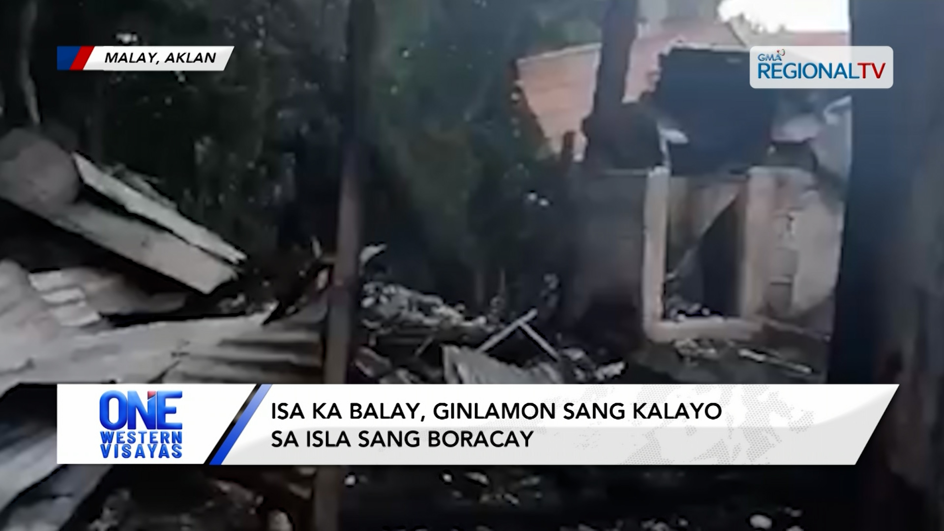 Isa ka balay, ginlamon sang kalayo sa isla sang Boracay