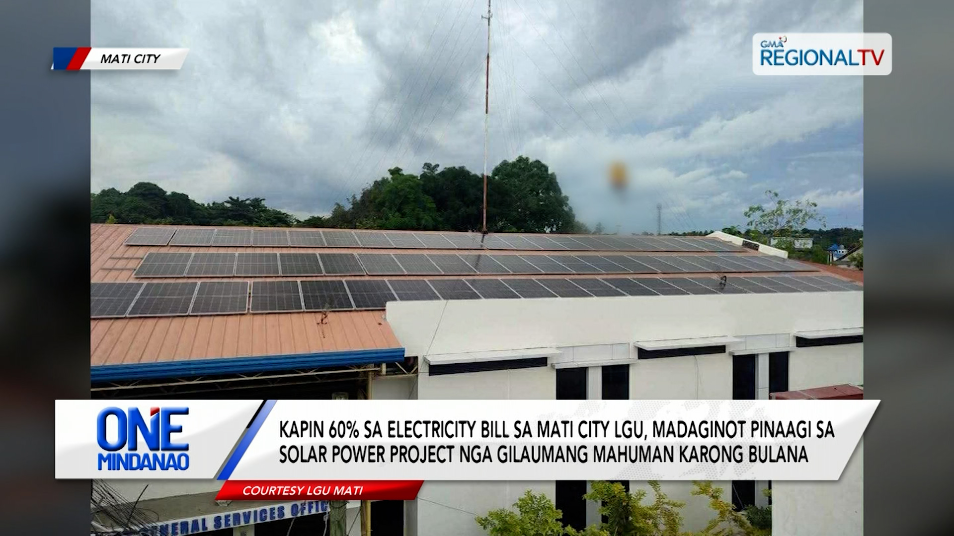 Kapin 60% sa electricity bill sa Mati City LGU, madaginot sa solar power project
