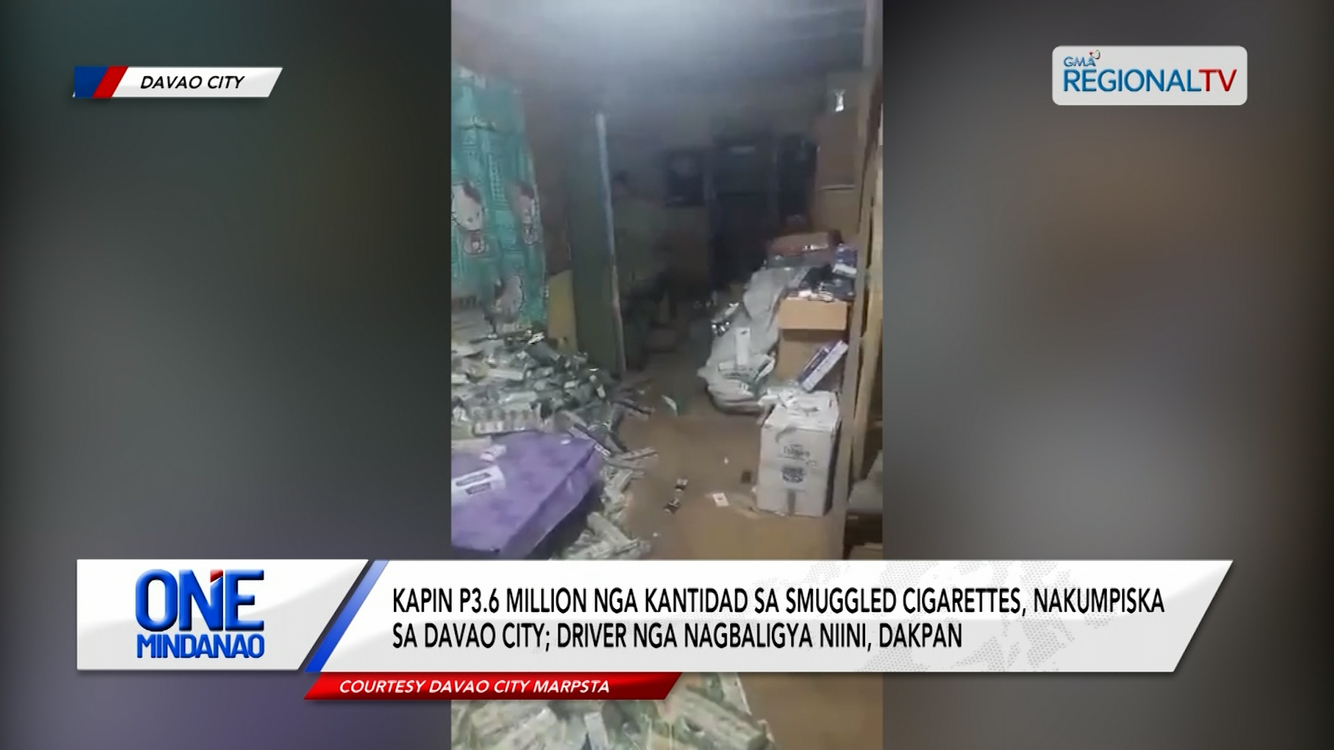Kapin P3.6 million nga smuggled cigarettes, nakumpiska sa Davao City