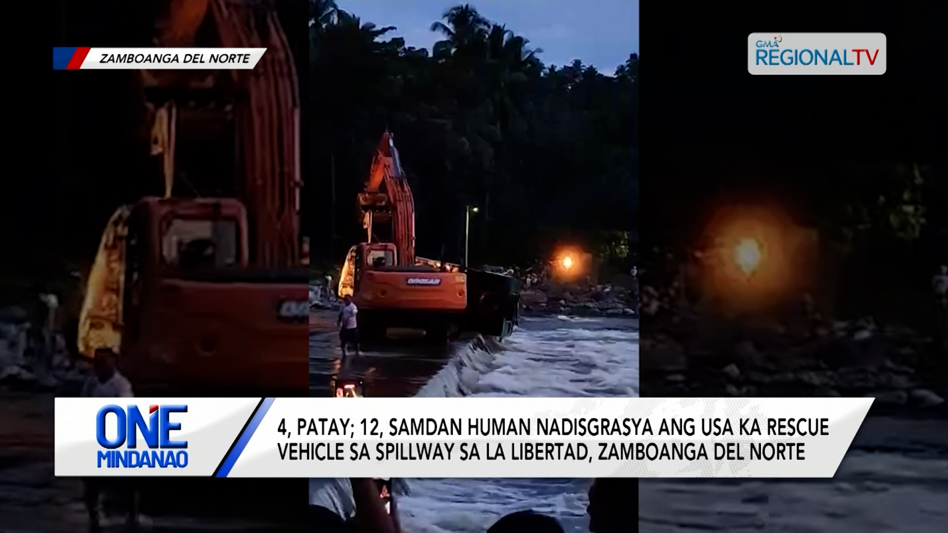 4, patay; 12, samdan human nadisgrasya ang usa ka rescue vehicle sa spillway