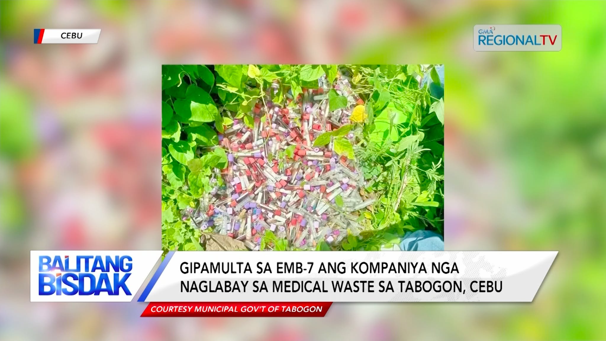 Gipamulta sa EMB-7 ang kompaniya nga naglabay sa medical waste sa Tabogon, Cebu