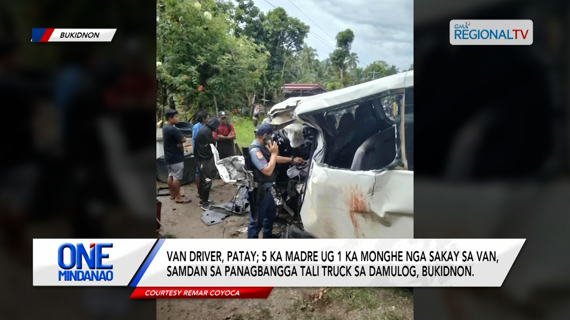 Van driver, patay; 5 madre ug 1 monghe, samdan sa panagbangga tali truck | One Mindanao