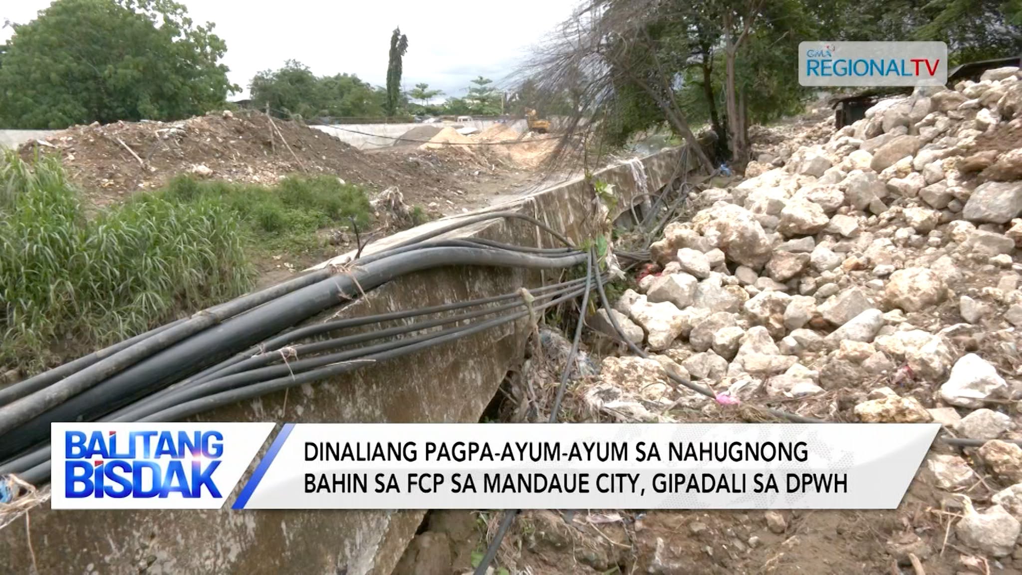 PVC sheet pile sa flood control project sa Brgy. Paknaan, Mandaue City, nahugno | Balitang Bisdak
