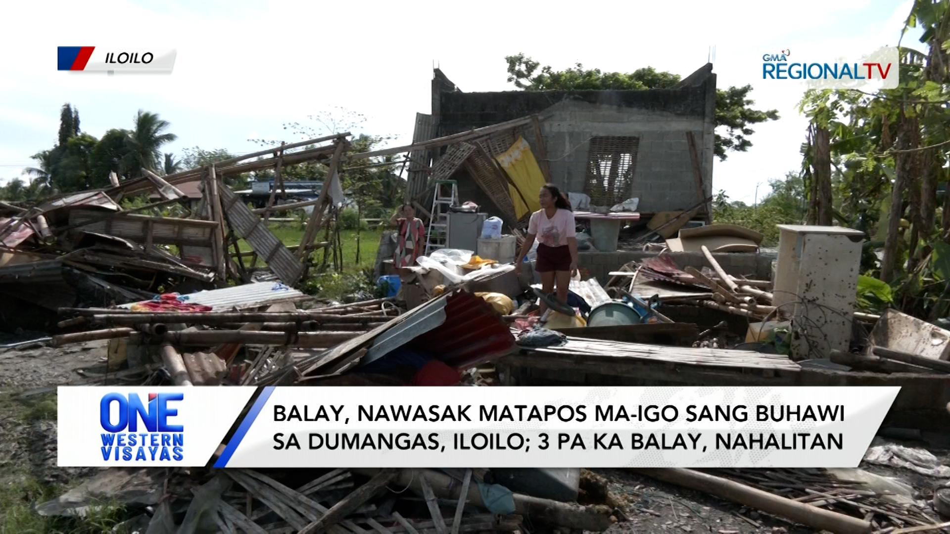 Balay, nawasak matapos ma-igo sang buhawi sa Dumangas, Iloilo| One Western Visayas