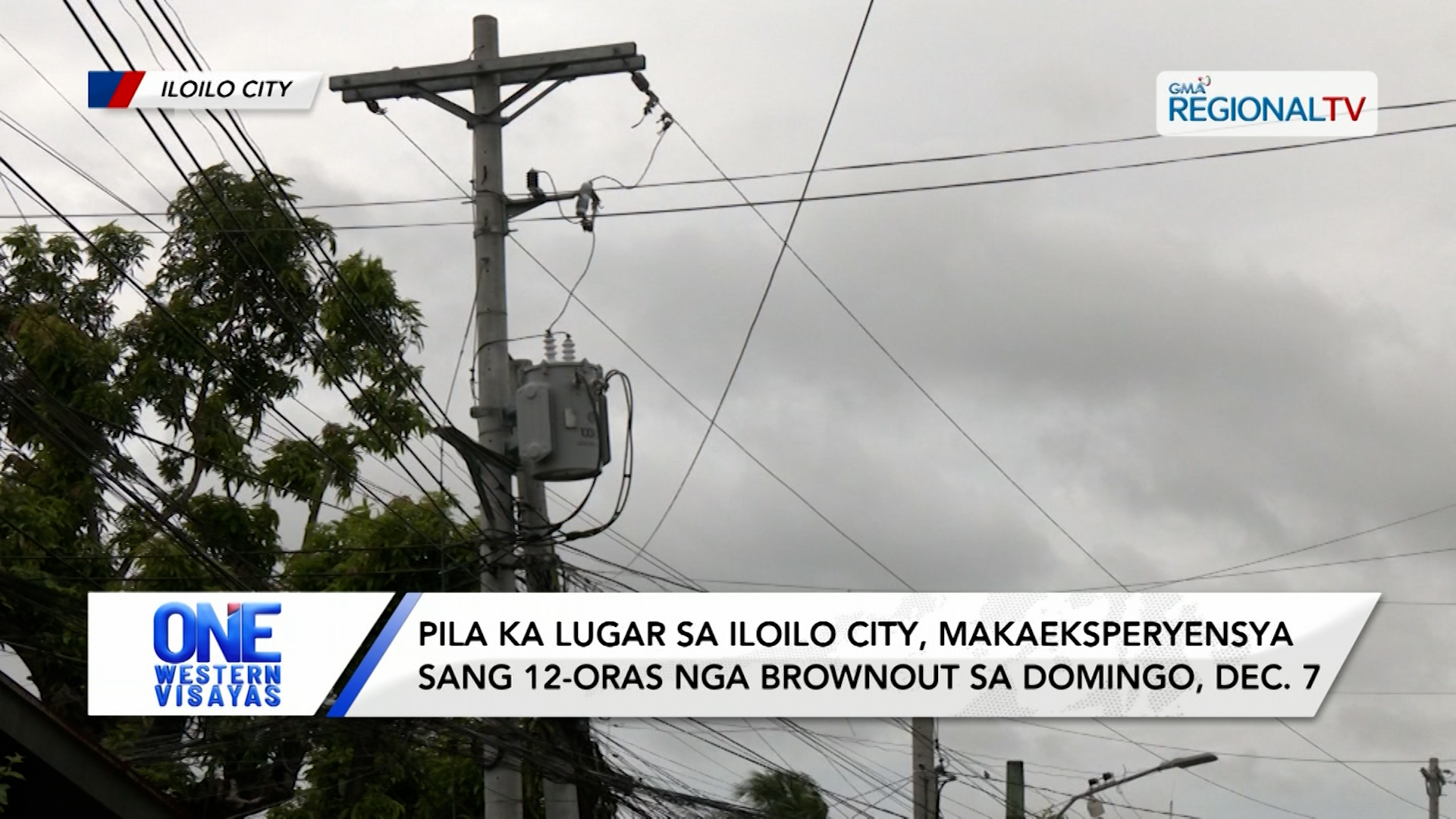 Pila ka lugar sa Iloilo City, makaeksperyensya sang 12-oras brownout sa Dec. 7 | One Western Visayas