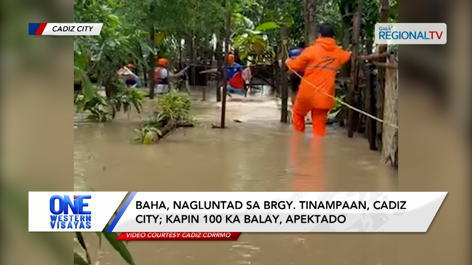 Baha, nagluntad sa Brgy. Tinampaan, Cadiz City; kapin 100 ka balay, apektado | One Western Visayas