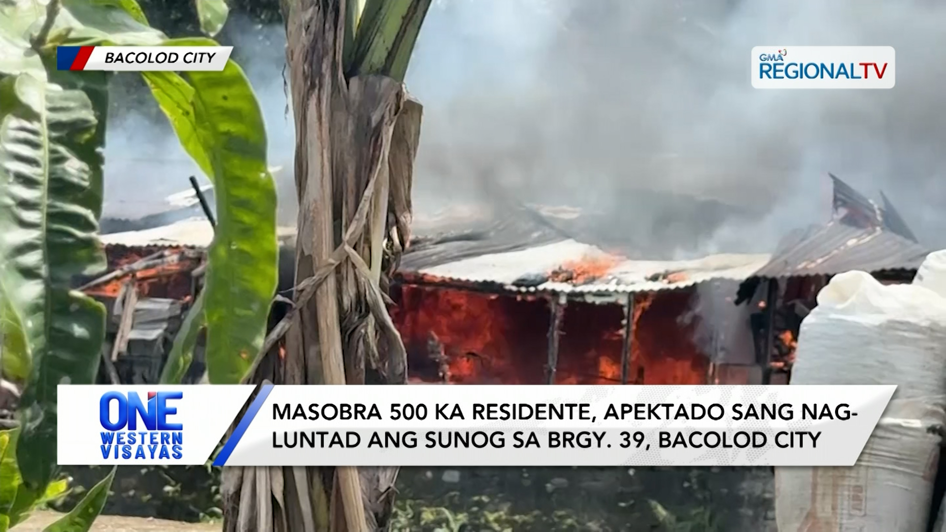 Masobra 500 ka residente apektado sang dako nga sunog sa Brgy. 39, Bacolod City| One Western Visayas