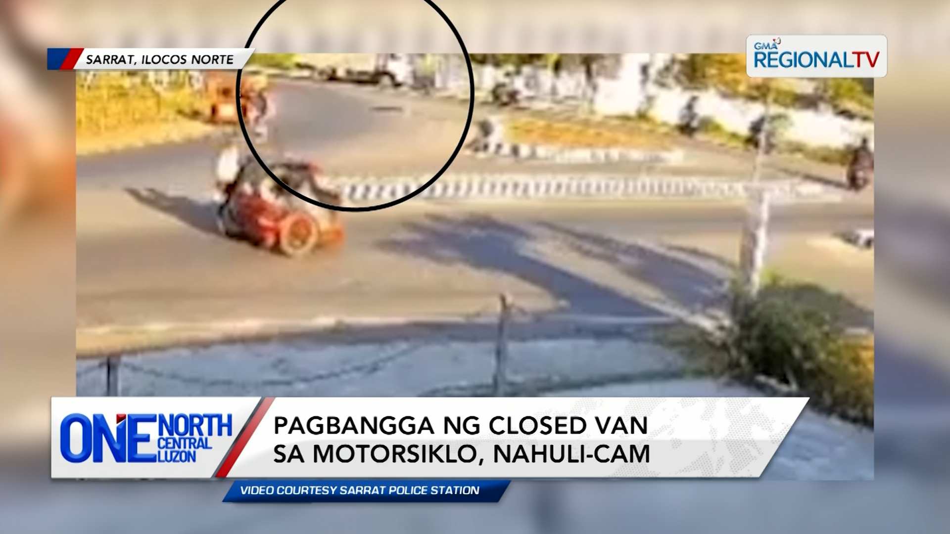 Pagbangga ng closed van sa motorsiklo, nahuli-cam sa Ilocos Norte | One North Central Luzon