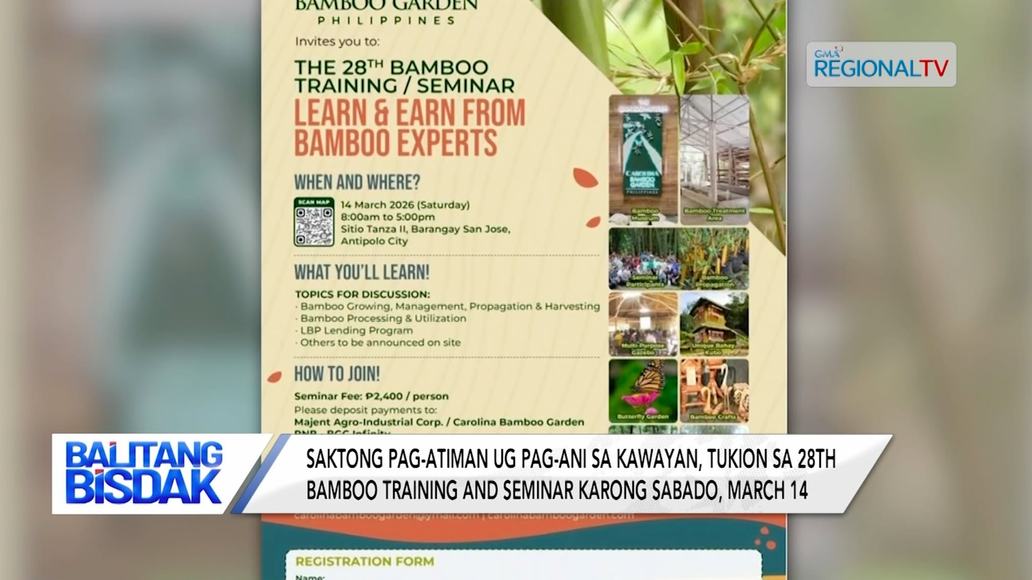 28th Bamboo Training and Seminar, Ipahigayon sa Antipolo, Rizal karong March 14 | Balitang Bisdak