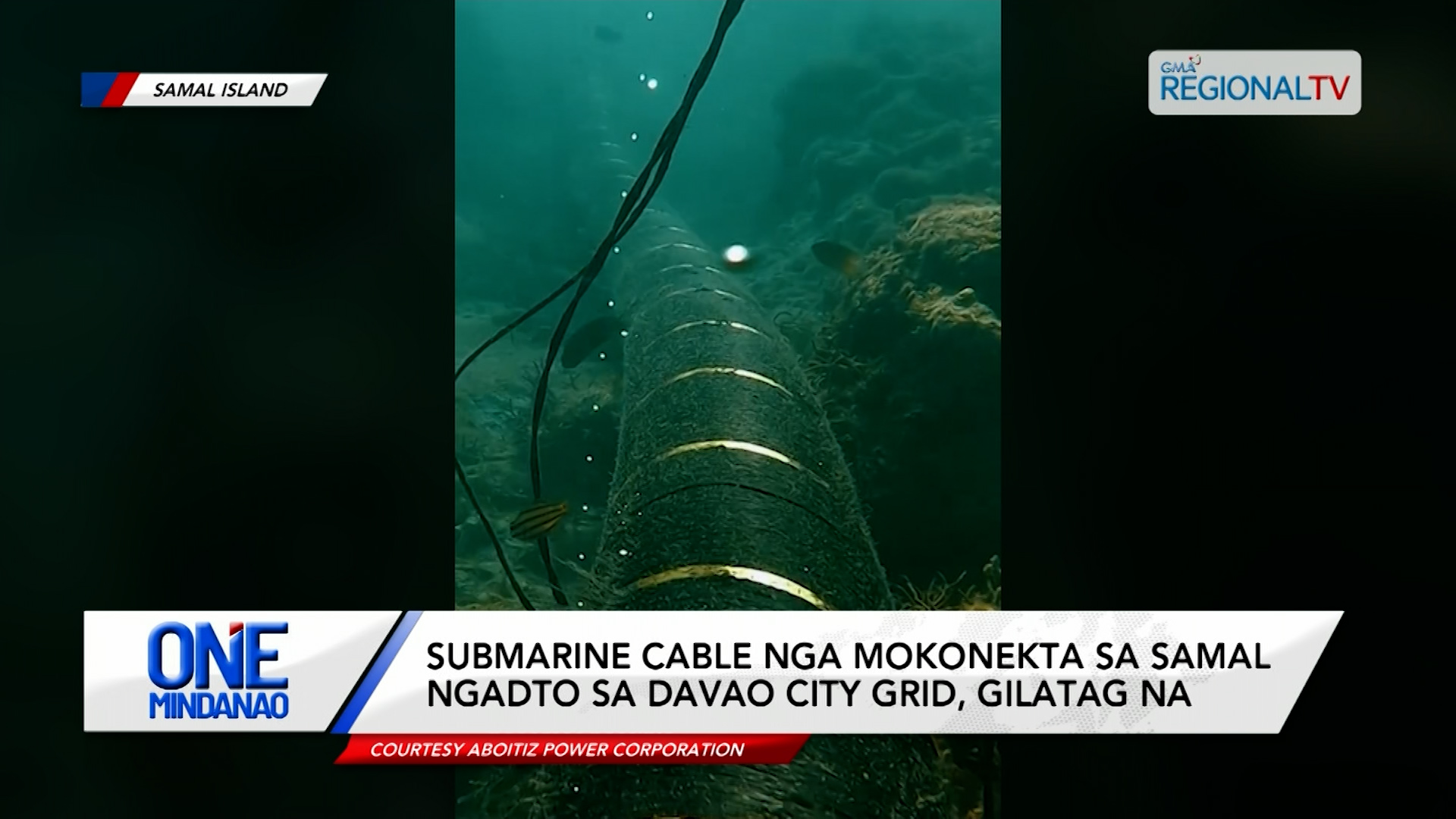 Submarine cable nga mokonekta sa Samal ngadto sa Davao City grid, gilatag | One Mindanao