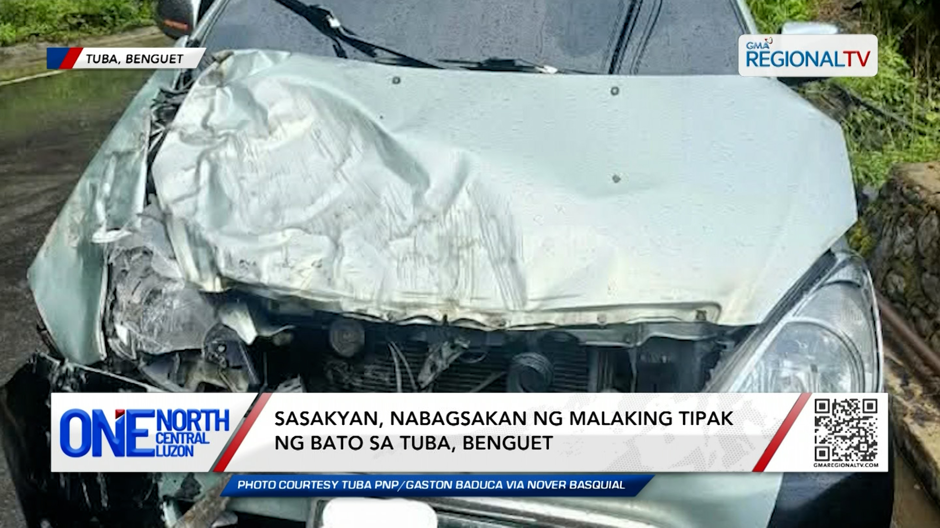 Sasakyan, nabagsakan ng malaking tipak ng bato sa Tuba, Benguet | One North Central Luzon