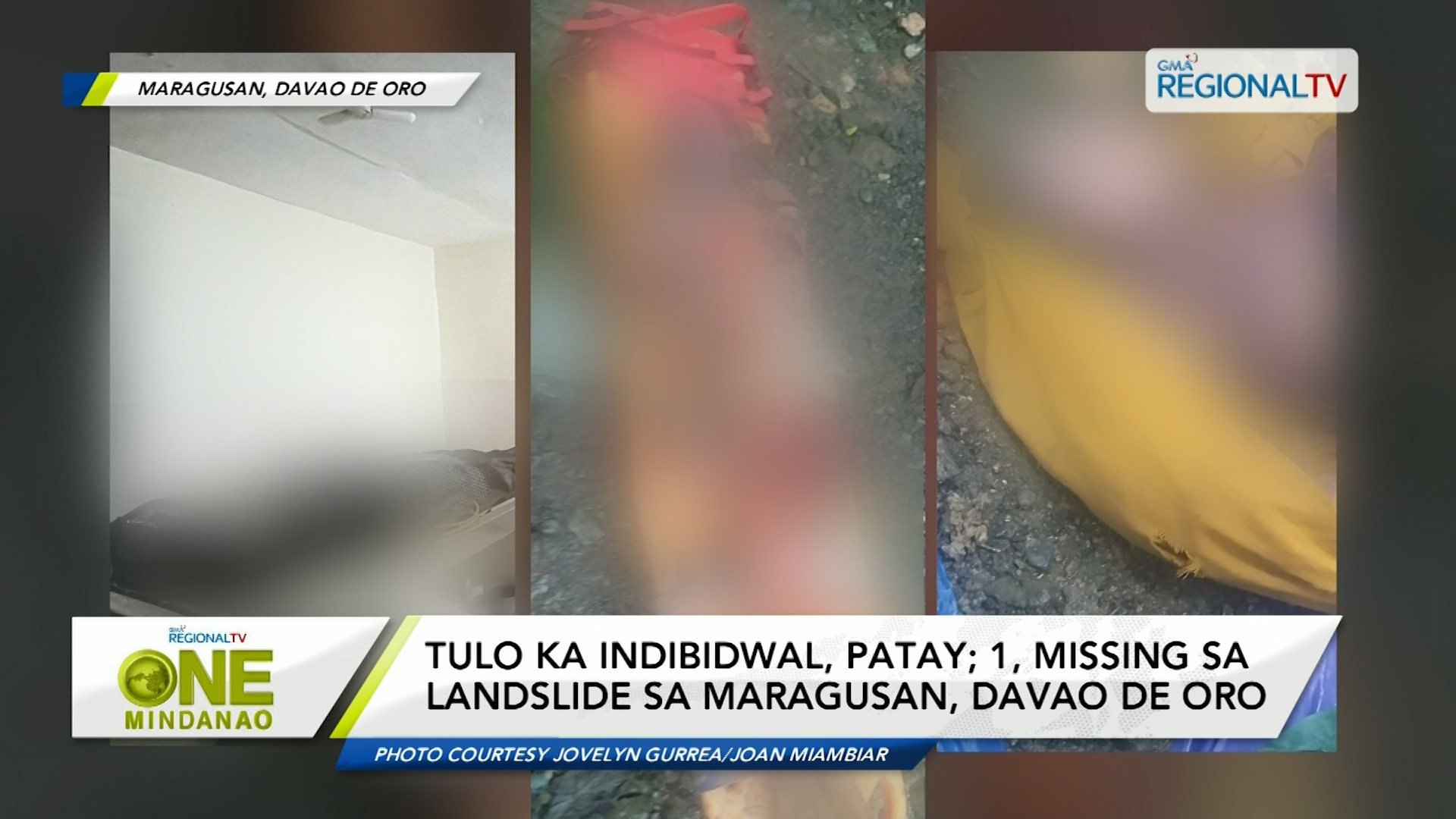 Tulo ka indibidwal, patay; 1, missing sa landslide sa Davao De Oro