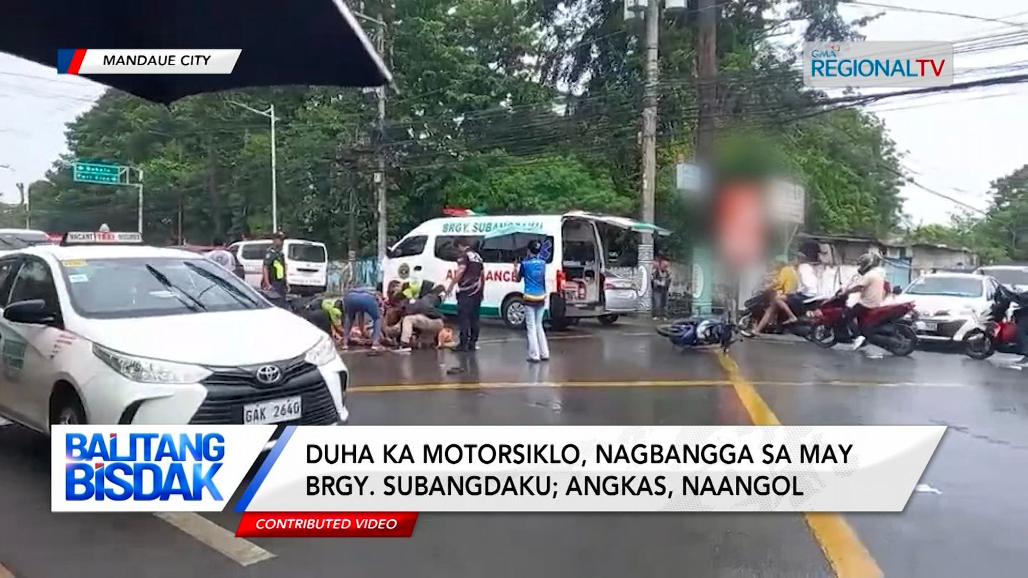 2 ka motorsiklo, nagbangga sa Brgy. Subangdaku; angkas, naangol