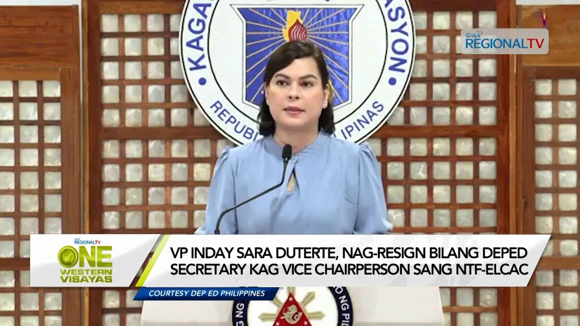 VP Sara Duterte nag-resign bilang DEPED Secretary kag Vice Chair sang NTF-ELCAC