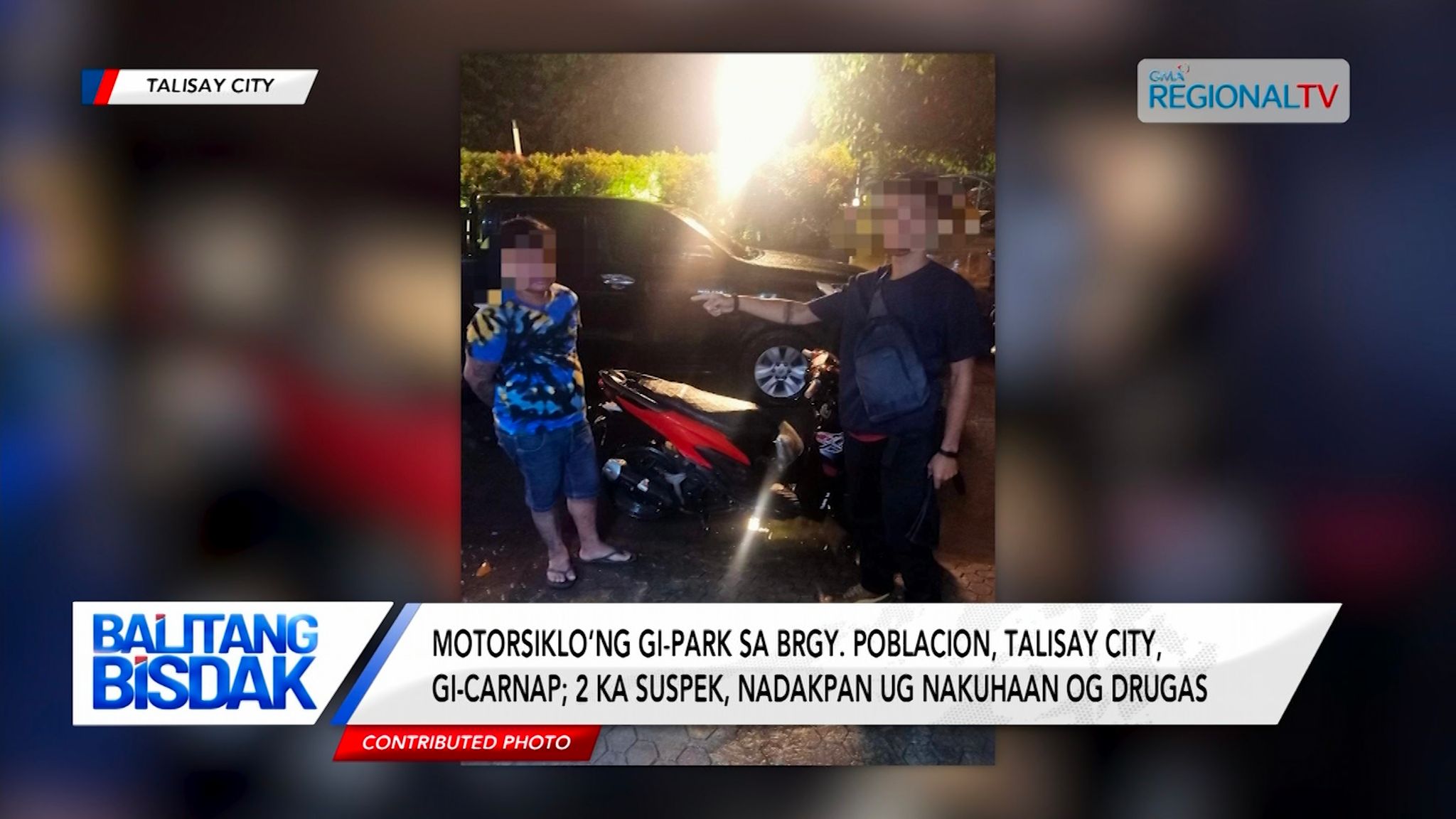 2 ka lalaking nangawat og motorsiklo sa Talisay City, nasikop