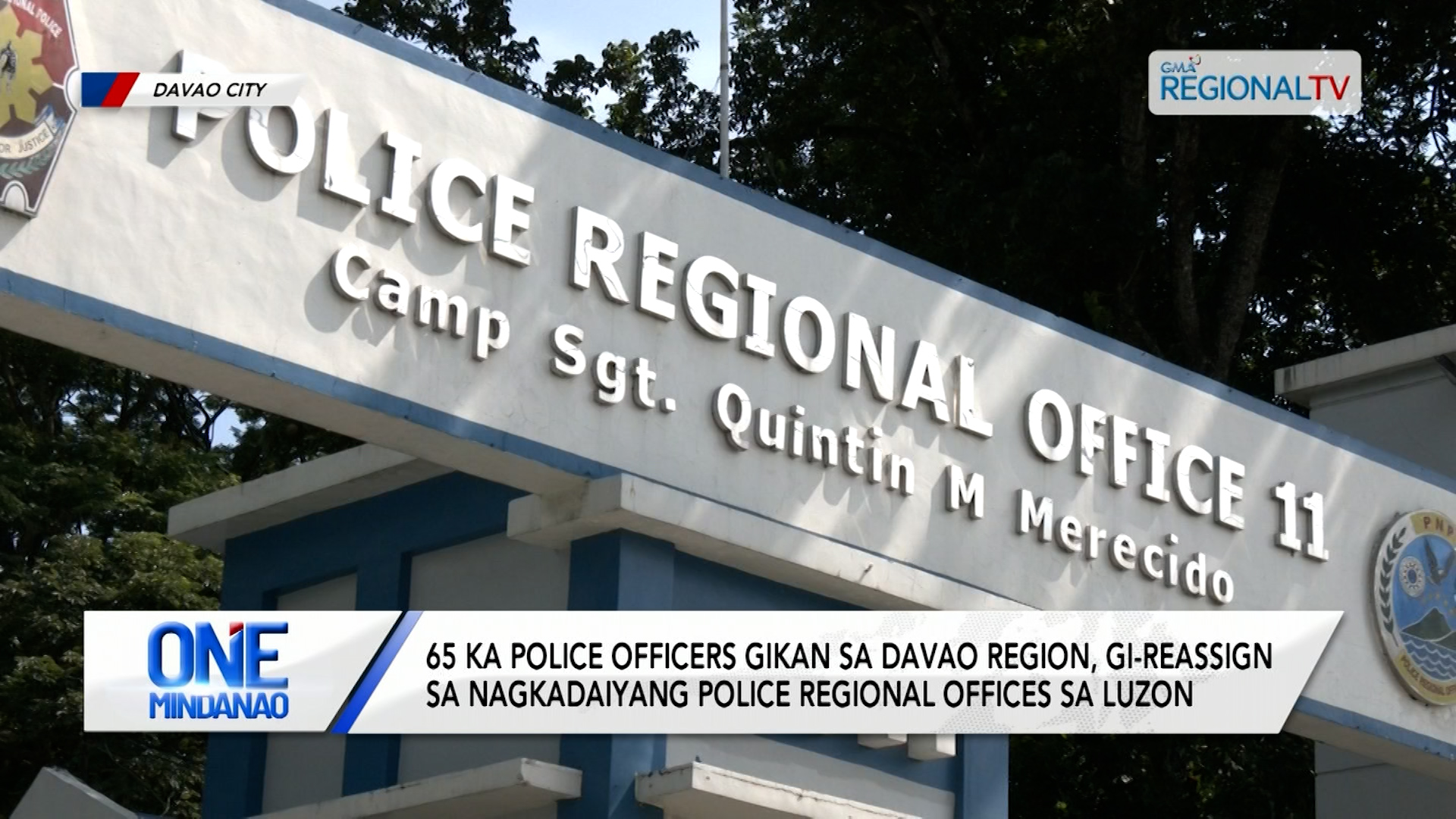 65 police officers gikan sa Davao Region, gi-reassign sa nagkadaiyang offices sa Luzon