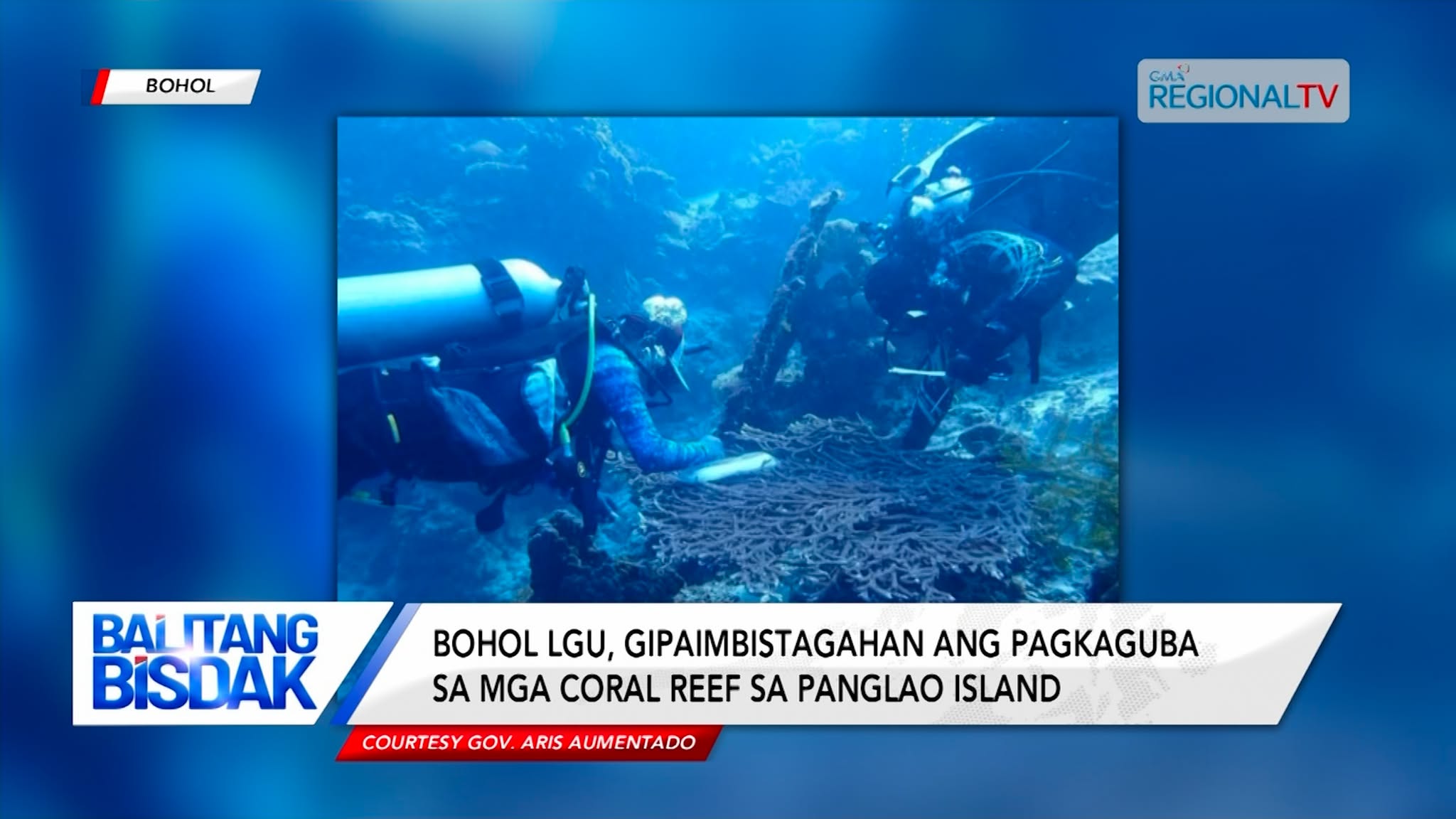 Bohol LGU, gipaimbistagahan ang pagkaguba sa mga coral reef sa Panglao Island
