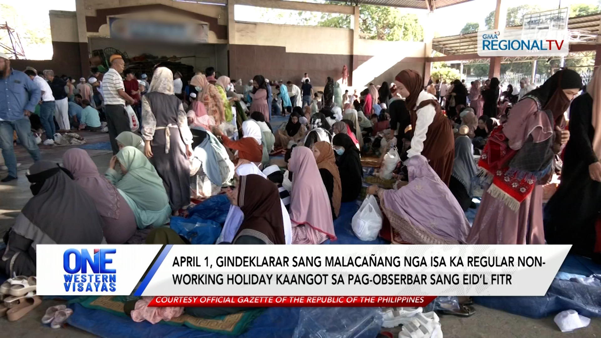 April 1 gindeklarar regular non-working holiday sa pag-obserbar sang Eid’l Fitr