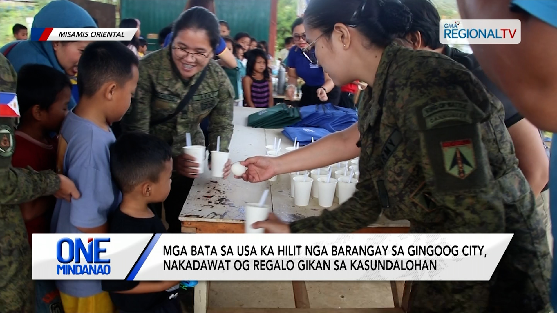 Mga bata sa Gingoog City, nakadawat og regalo gikan sa kasundalohan
