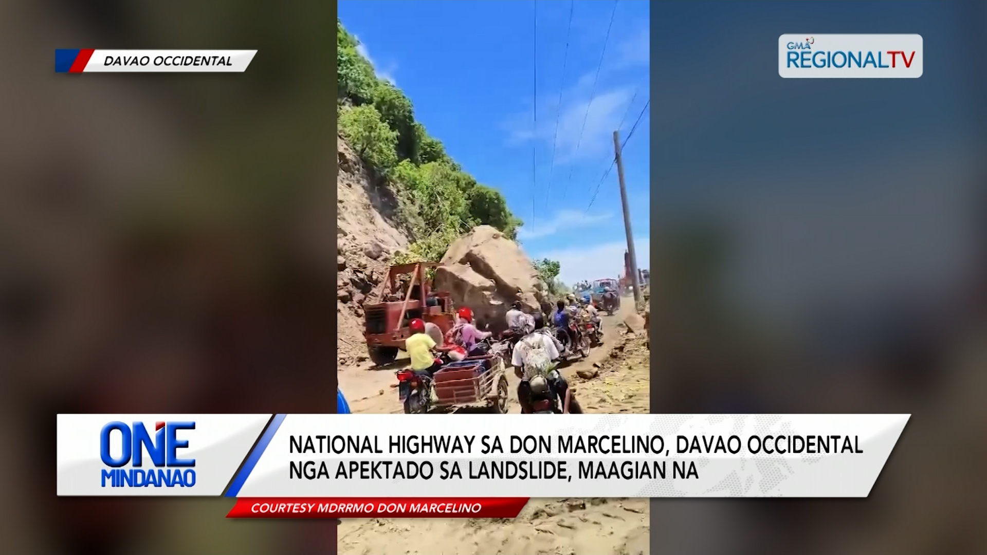 National Highway sa Davao Occidental nga apektado sa landslide, maagian na