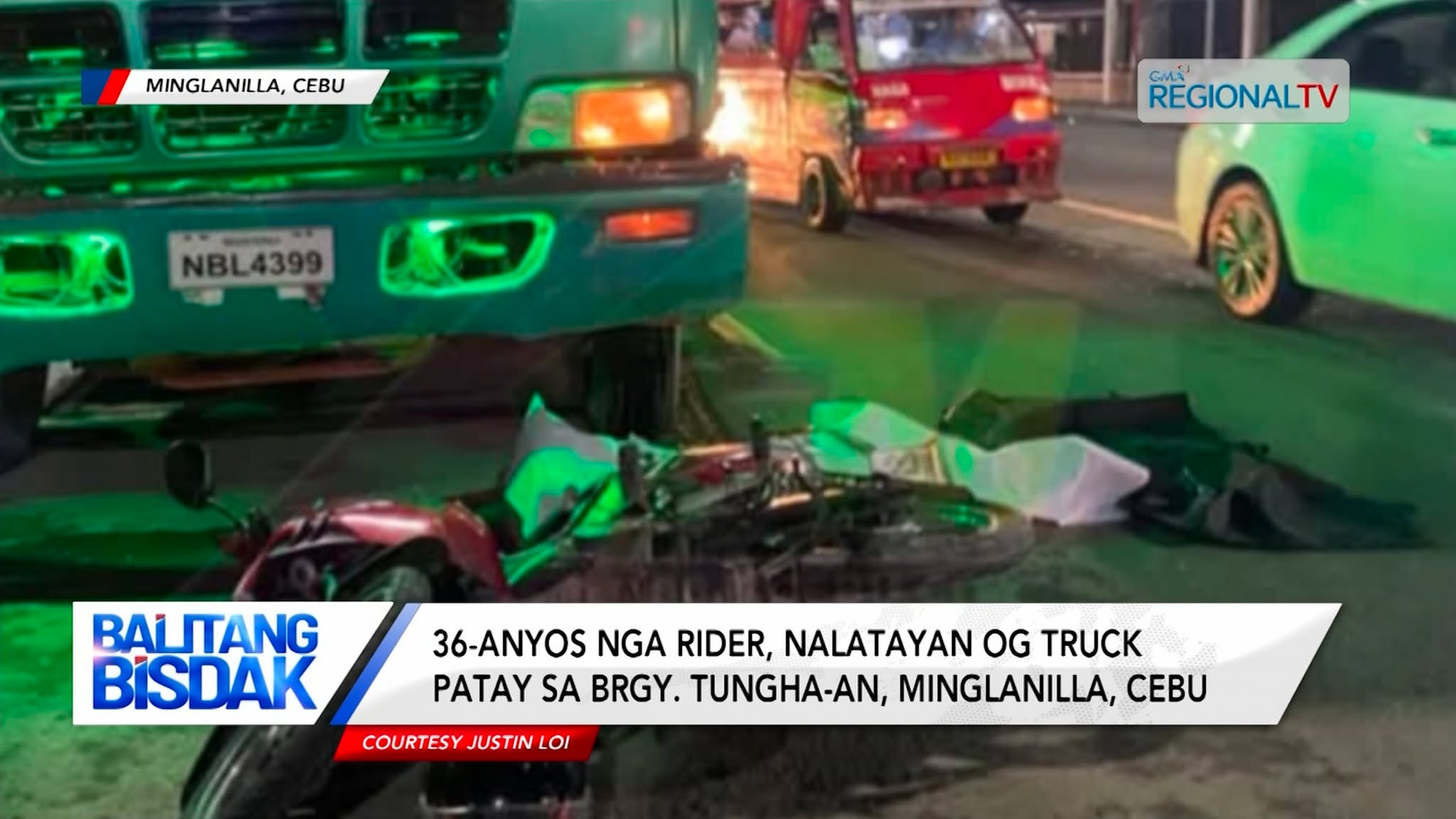 36-anyos nga rider, nalatayan og truck patay sa Brgy. Tungha-an, Minglanilla, Cebu
