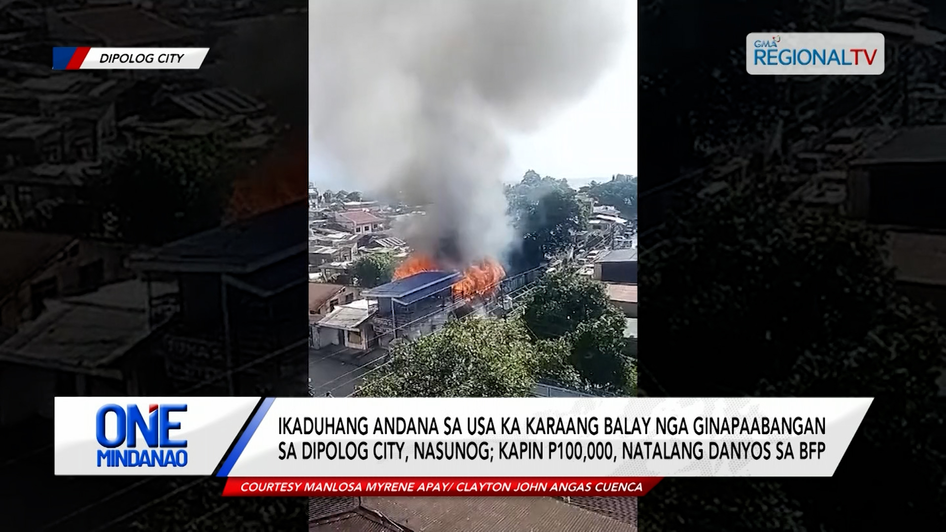 Ikaduhang andana sa usa ka karaang balay sa Dipolog City, nasunog