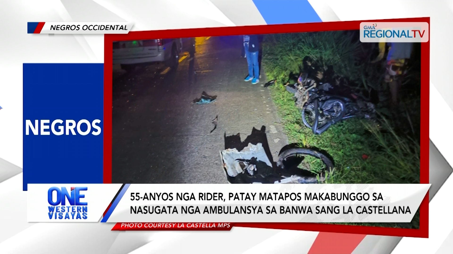 Rider, patay matapos makabunggo sa nasugata nga ambulansya sa La Castellana