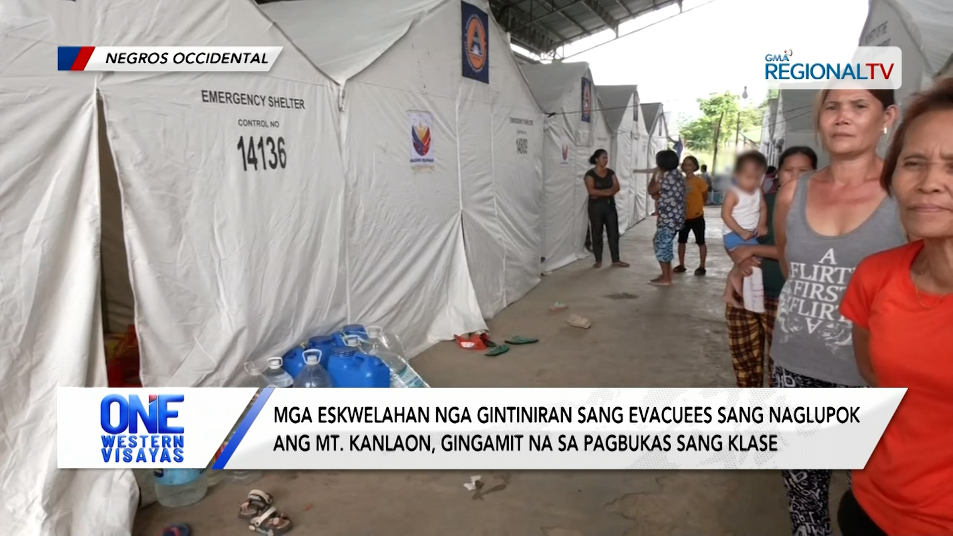 Mga eskwelahan nga gintiniran sang evacuees sang naglupok ang Mt. Kanlaon