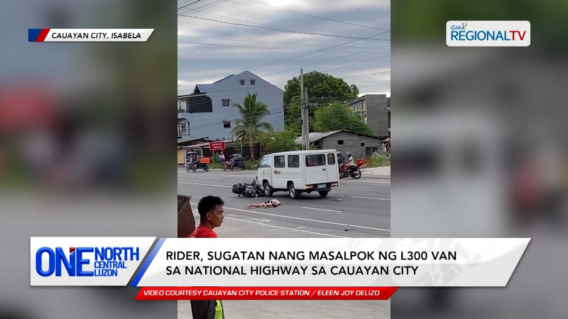 Rider, sugatan nang masalpok ng L300 van sa Cauayan City