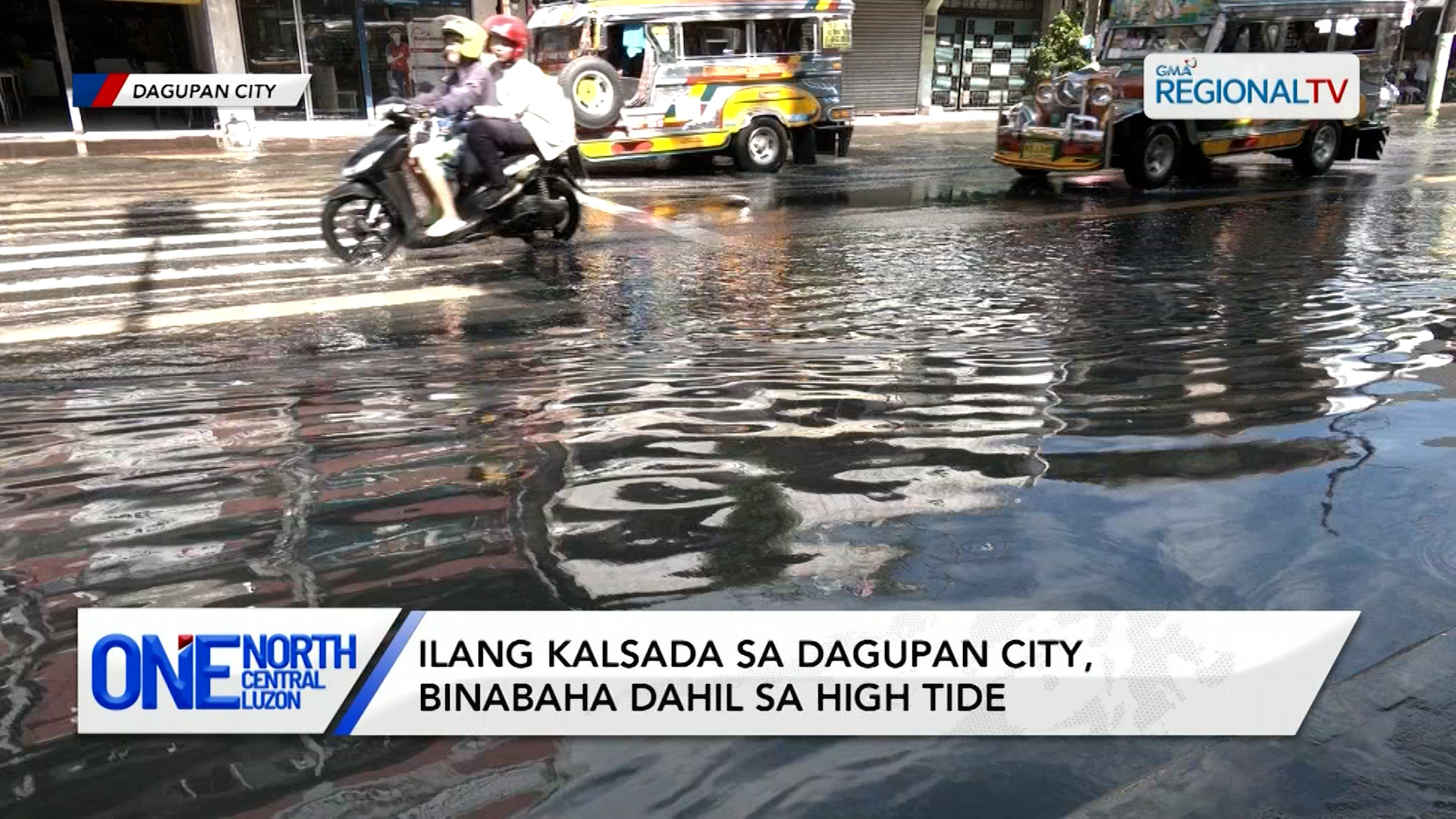 Ilang kalsada sa Dagupan City, binabaha dahil sa high tide