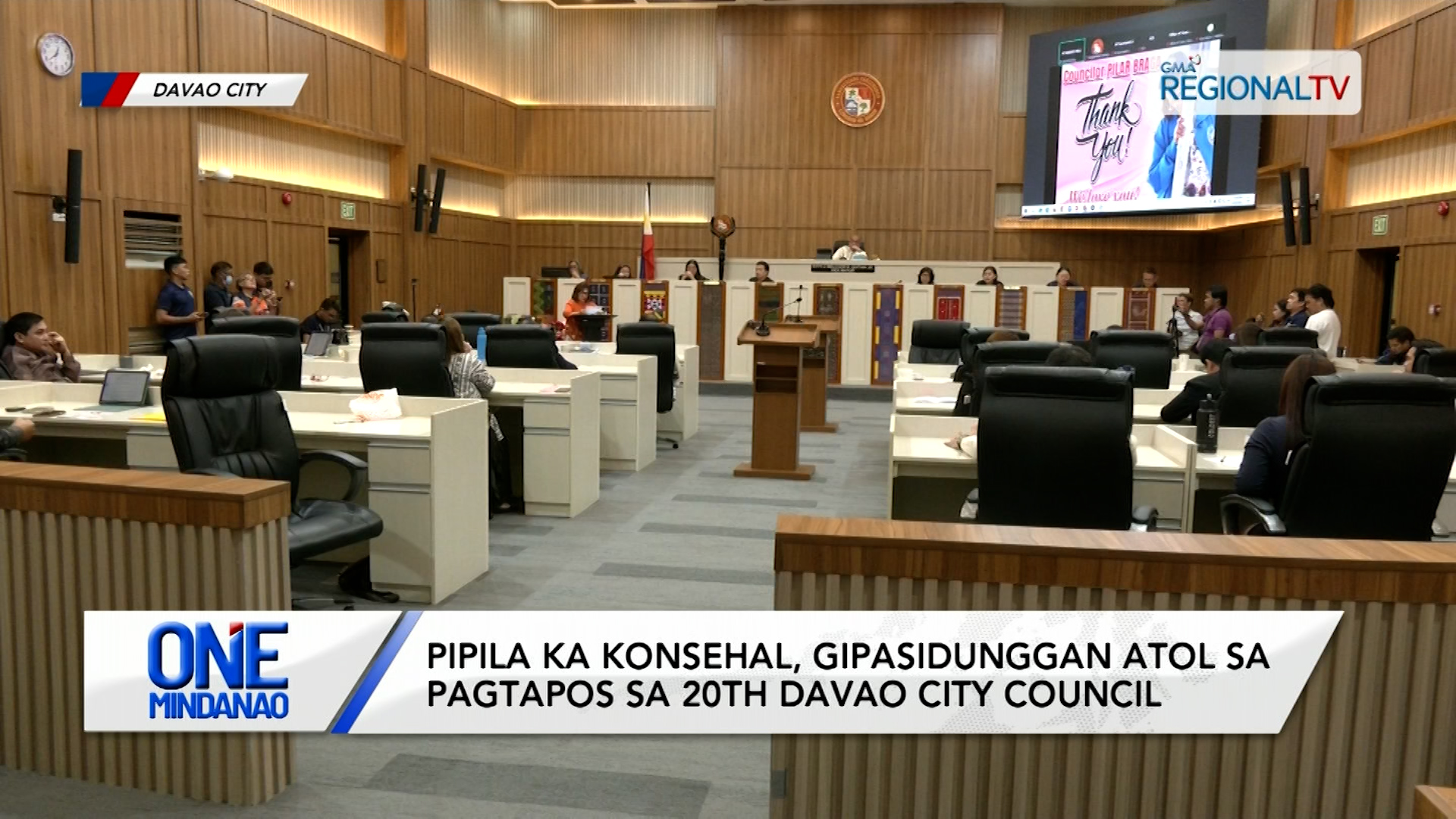 Pipila ka konsehal, gipasidunggan atol sa pagtapos sa 20th Davao City Council