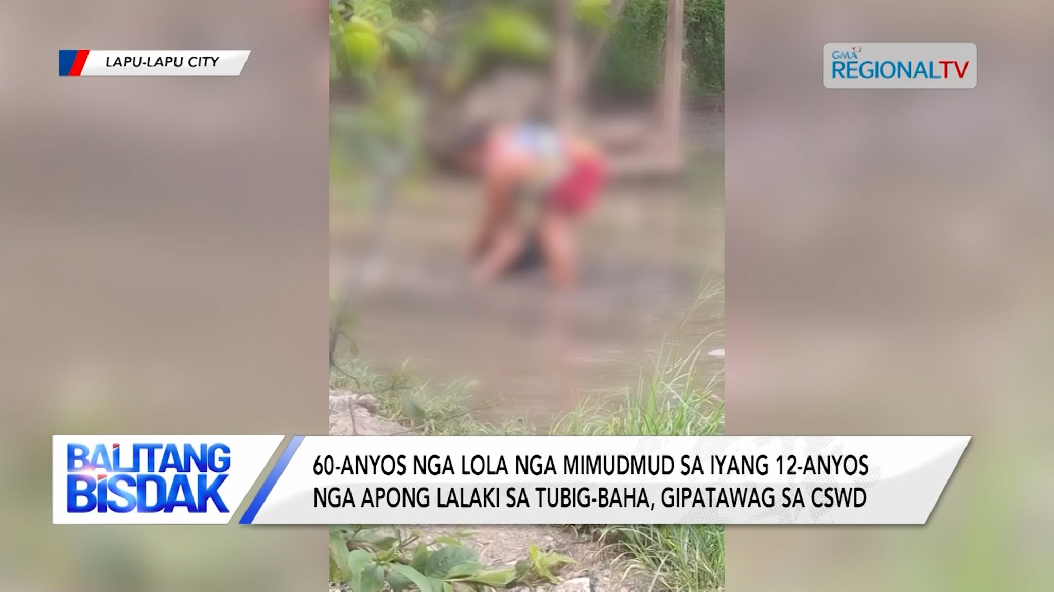 Lola nga mimudmud sa iyang 12-anyos nga apong lalaki sa tubig-baha, gipatawag