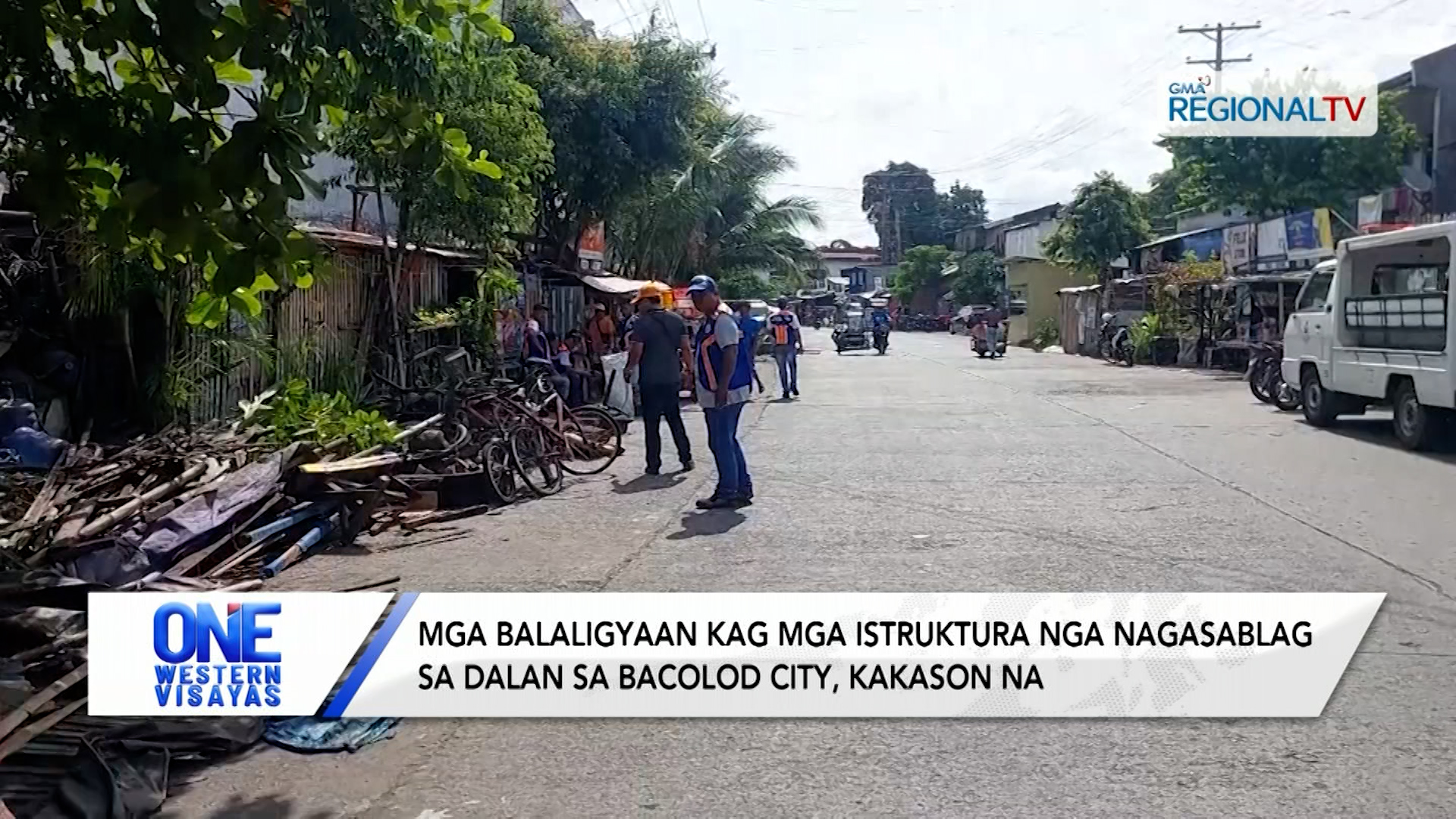 Mga balaligyaan kag mga istruktura nga nagasablag sa dalan sa Bacolod City