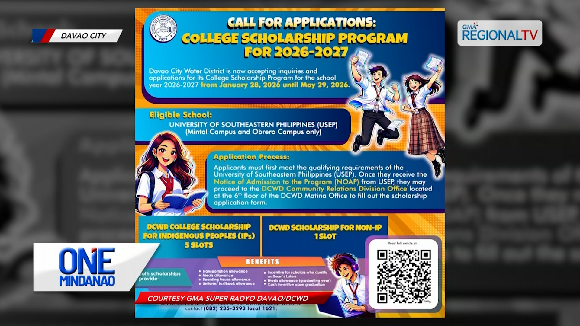 Davao City Water District, padayong nagdawat og aplikasyon alang sa scholarship | One Mindanao