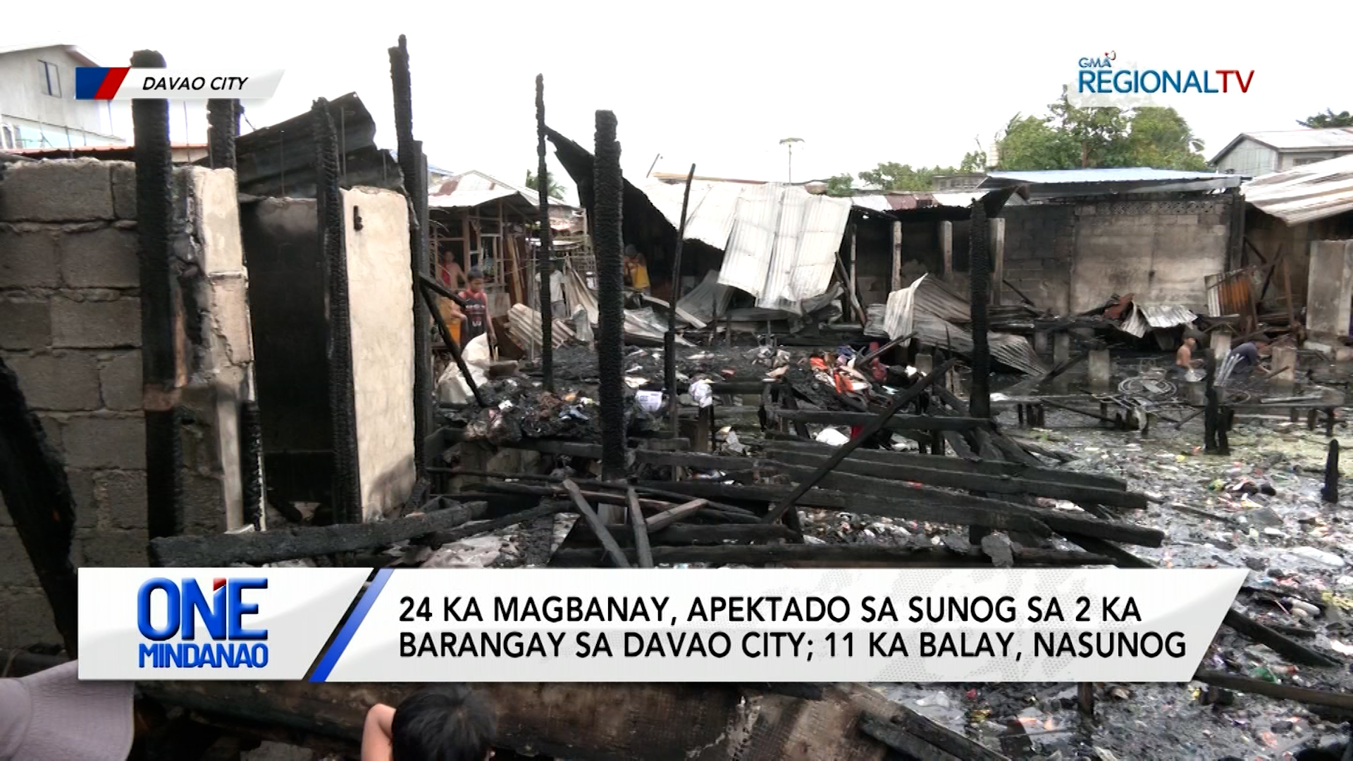 24 ka magbanay, apektado sa sunog sa 2 ka barangay sa Davao City | One Mindanao