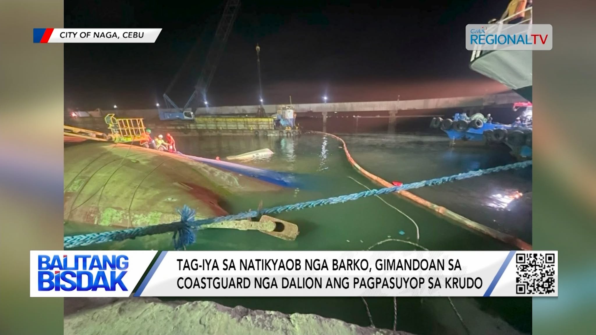 Barko nga Nagkarga og mga Semento sa Pantalan sa City of Naga, Natikyaob | Balitang Bisdak